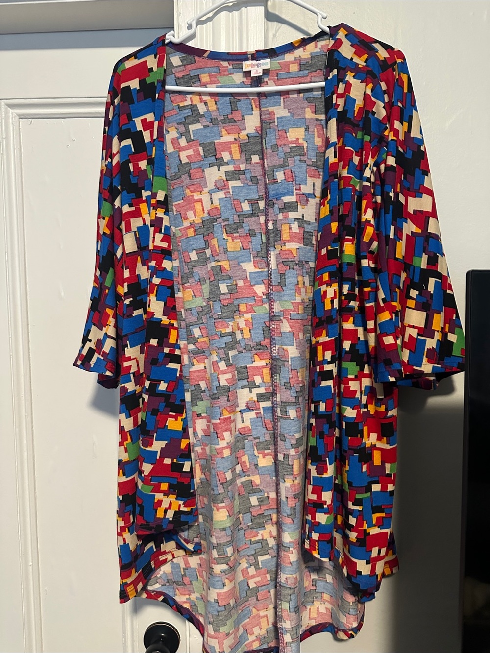 LuLaRoe Multicolor Geometric Open-Front Cardigan